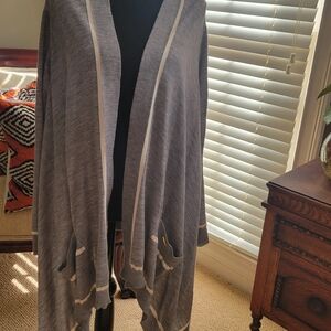 Salvatore Ferragamo Gray Open Front Cardigan